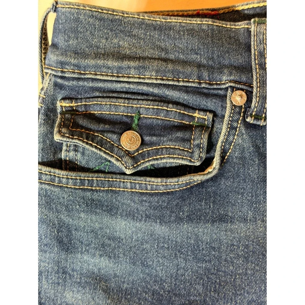 True Religion Rocco Relaxed Skinny Jeans Medium Blizzard Wash 700117 Mens 36x32